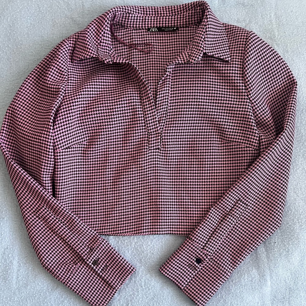 Zara purple crop v neck